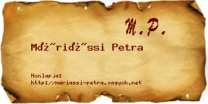 Máriássi Petra névjegykártya